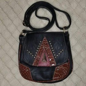 Geometric Hollow Out Rivet Crossbody Bag